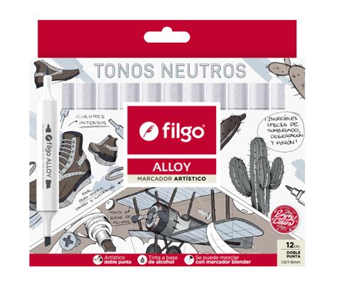 MARCADOR FILGO ALLOY T NEUTRO X 12U ALLYM E12 GRIS COMERCIAL SUMA