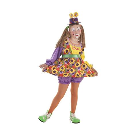 Costume Da Clown Con Fiori Per Bambina