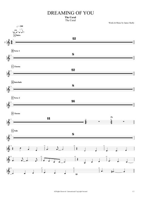 Dreaming Of You Tab By The Coral Guitar Pro Full Score Mysongbook