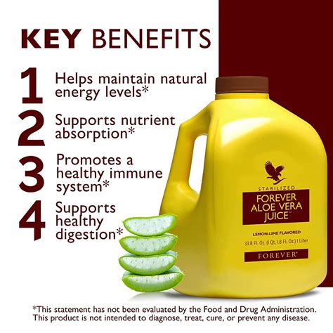 Forever Living Lemon-Lime Flavored Aloe Vera Juice - 2 Bottles of 1