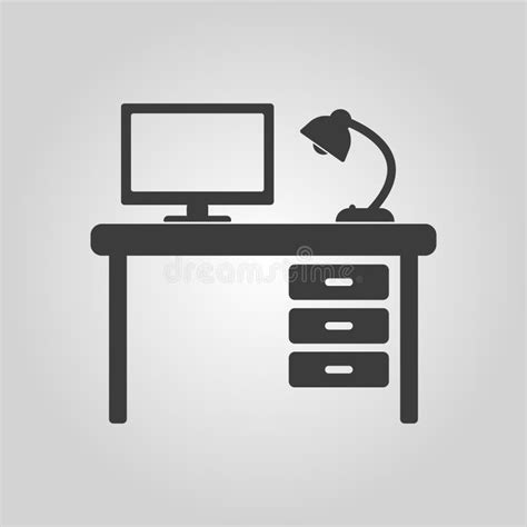 The Table Icon Workplace And Job Office Working Symbol Stock