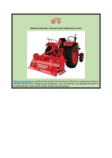 Mahindra Rotavator - Famous tractor implements in India - veer singh ...