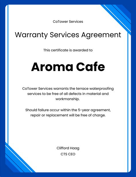 Roofing Warranty Certificate - Google Docs, Illustrator, Word, Apple ...