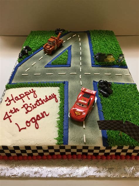 Cars Themed Full Sheet Cake Cars Birthday Cake Cars Birthday Party