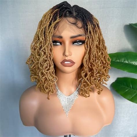 Amazon Fancy Hair Short Dreadlock Wig Faux Locs Wig Ombre Red