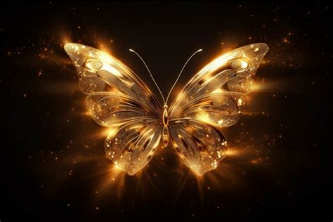 Exotic Golden Butterfly Wallpaper Generate Ai