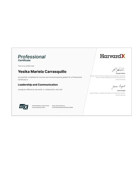 (PDF) HarvardX Professional Certificate - Leadership and Communication