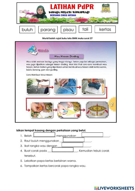 Bmk Tingkatan 1 Kssmpk Cikgu Aryana Worksheet Live Worksheets