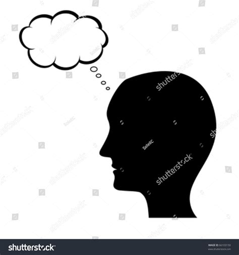 Thinking Man Silhouette With Thought Bubble Stock Vector Illustration