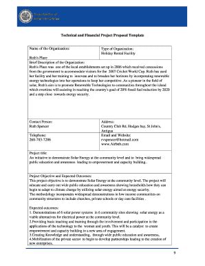 Fillable Online Technical And Financial Project Proposal Template Fax