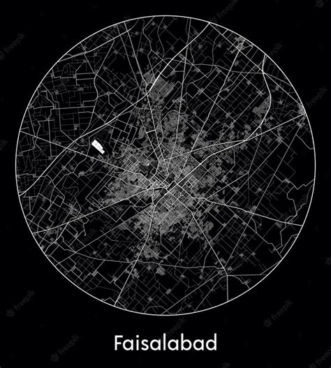 Premium Vector | City map asia pakistan faisalabad vector illustration