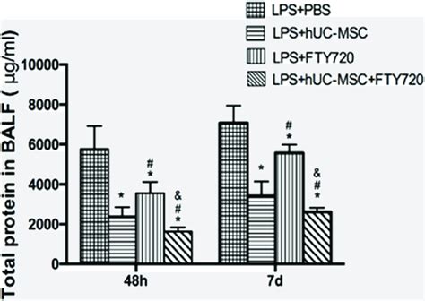 Total Protein Concentration In The BALF At 48h And 7 Days After LPS