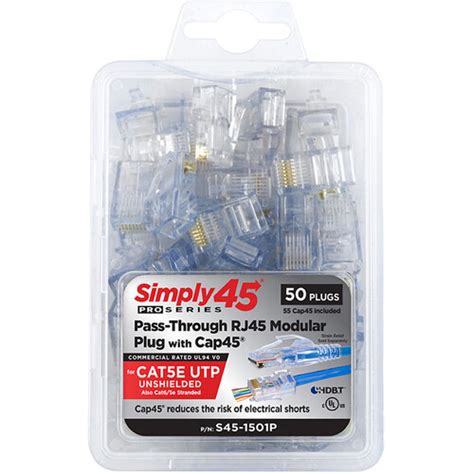 Simply45 Cat 5e Unshielded Rj45 Pass Through Modular S45 1501p