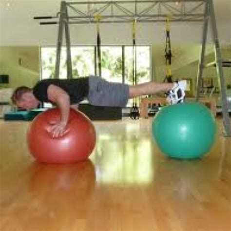 Double Stability Ball Push Ups - yikes | Stability ball, Ball exercises, Balance ball