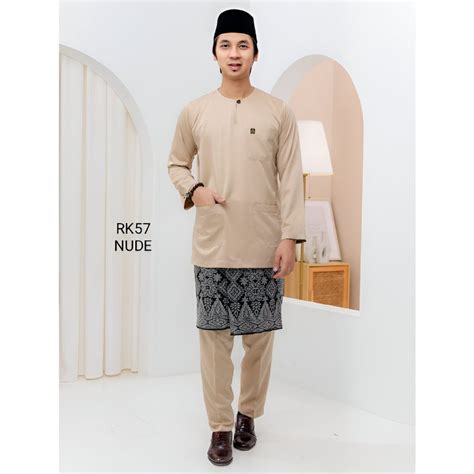 S 5XL BAJU MELAYU NUDE Baju Melayu Teluk Belanga Baju Melayu Plus