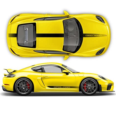 Faded Racing Stripe Stickers Kit For Cayman Boxster