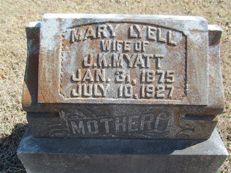 Mary Jane Lyell Myatt Find A Grave Memorial