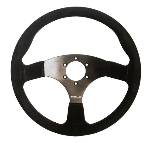 Motamec Race Rally Steering Wheel Flat Spoke Mm Black Suede And