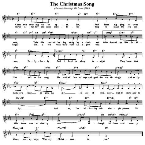 Nat King Cole Christmas Song Free Sheet Music hartlgiss