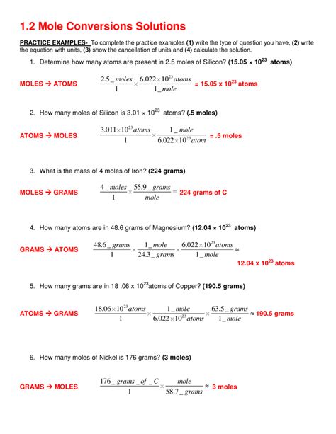 Calculating Moles Worksheet Solved Mole To Mole Stoichiometr