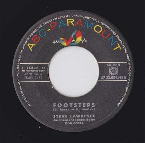 Steve Lawrence - Footsteps (Vinyl, 7", 45 RPM, Single) | Discogs