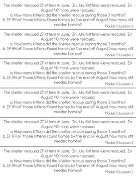 Second Grade Engage NY Eureka Application Problem Strips Module Five