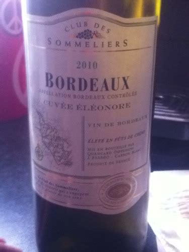 Club Des Sommeliers Cuv E L Onore Bordeaux Vivino Us