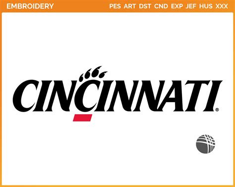 Cincinnati Bearcats - College Sports Embroidery Logo in 4 sizes ...