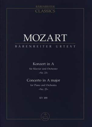 Klavierkonzert Nr A Dur Kv Partitur Mozart Partition