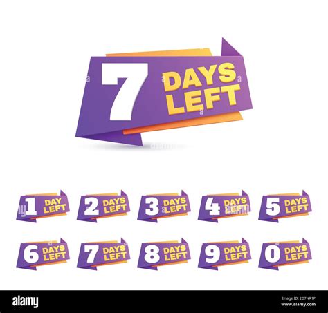 Days Left Countdown Day To Go Numbers Offer Sale Business Sign Vector