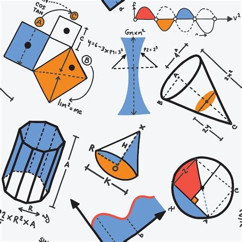 Patrón transparente de vector con las matemáticas para la escuela