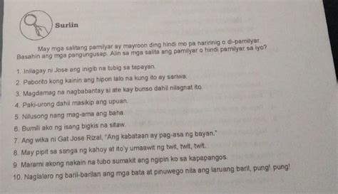 May Mga Salitang Pamilyar Ay Mayroon Ding Hindi Mo Pa Naririnig O Di