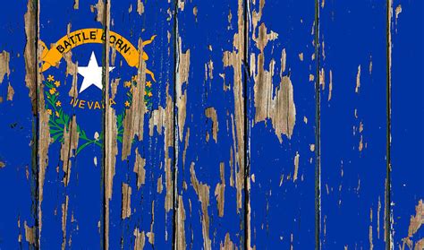 Nevada Flag Peeling Paint Distressed Barnwood Mixed Media by Design ...