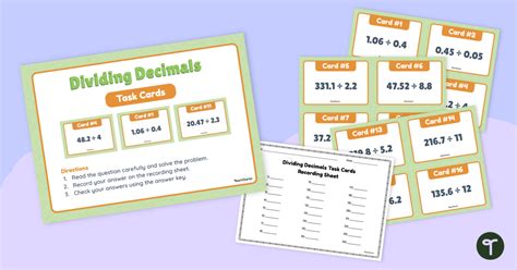 Dividing Decimals Task Cards Teach Starter