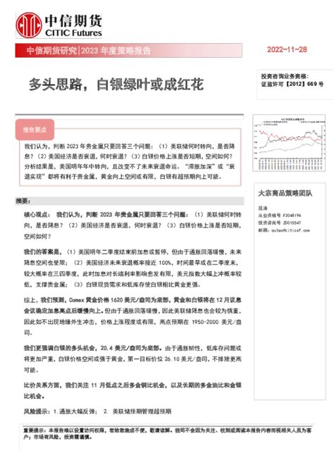 2023年度策略报告：多头思路，白银绿叶或成红花