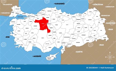 Turkey Cities Map Vector Illustration Stock Illustration - Illustration ...