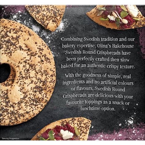 Olina S Swedish Round Crispbread Wholegrain Poppy Seed G Woolworths