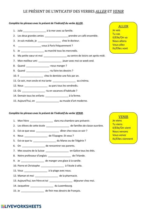 The French Language Worksheet For Students To Practice Their English