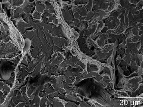 Sem Fractography Showing Typical Fracture Surface Morphology Of Cast