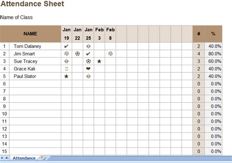 attendance-sheet - Excel templates