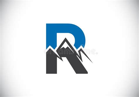 Alphabet R Monogramme Initial Avec Pic De Montagne Symbole Du Logo De