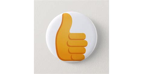 Thumbs Up Emoji Pinback Button | Zazzle