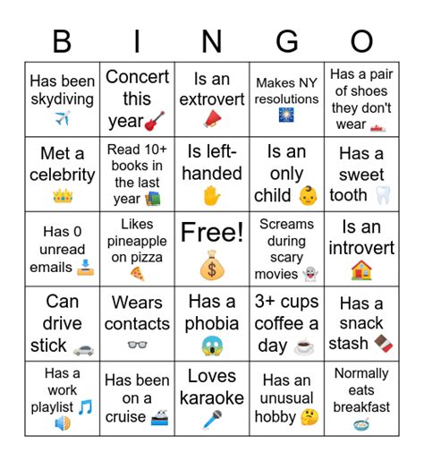 Team Bingo Card