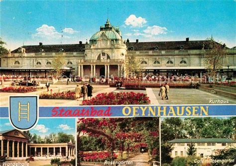 AK Ansichtskarte Bad Oeynhausen Kurhaus Wandelhalle Rosengarten Cafe