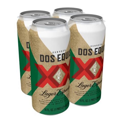 Dos Equis Mexican Lager Beer, 4 Pack, 16 fl oz Cans, 4 cans / 16 fl oz ...