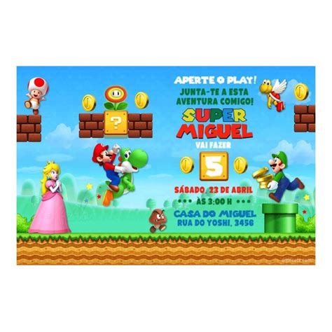 Convite Super Mario Gr Tis Para Baixar Editar E Imprimir