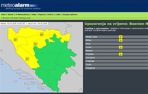 Narandžasti meteo alarm za BIH Zenicablog