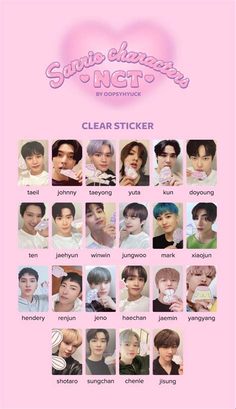 Nct Sanrio Template Nct Photocard Photo Cards