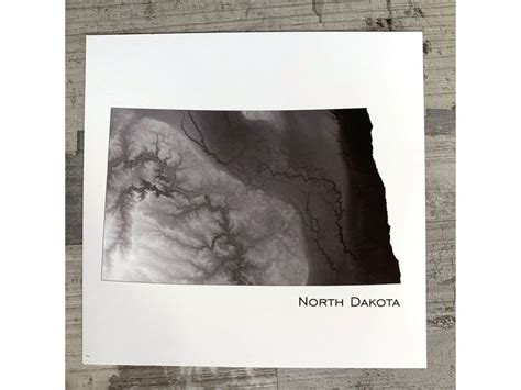 North Dakota Map Art Print US State Topographic Map - Etsy | Map art print, Map art, Topographic ...