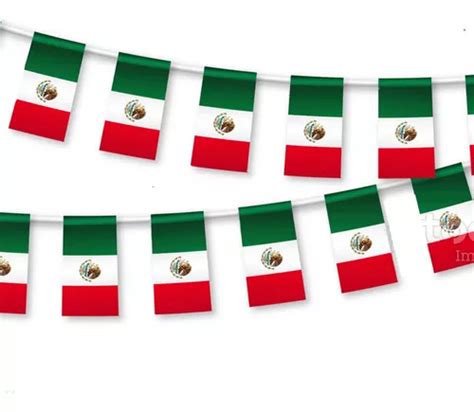 Banderin Colgante 20 Banderas Tela Viva México Fiesta Patria